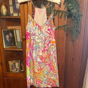 Lilly Pulitzer Silk Slip/ Racer Back Out to Sea Dress Size M